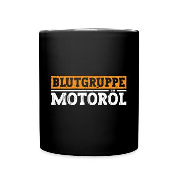 Blutgruppe Motoröl - Tasse einfarbig - Schwarz - Vorne
