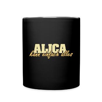 Frau Alica - Tasse einfarbig - Schwarz - Vorne
