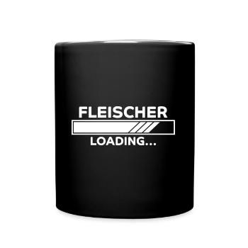 Fleischer Spruch Metzger Lustig Fleischer Geschenk - Tasse einfarbig - Schwarz - Vorne