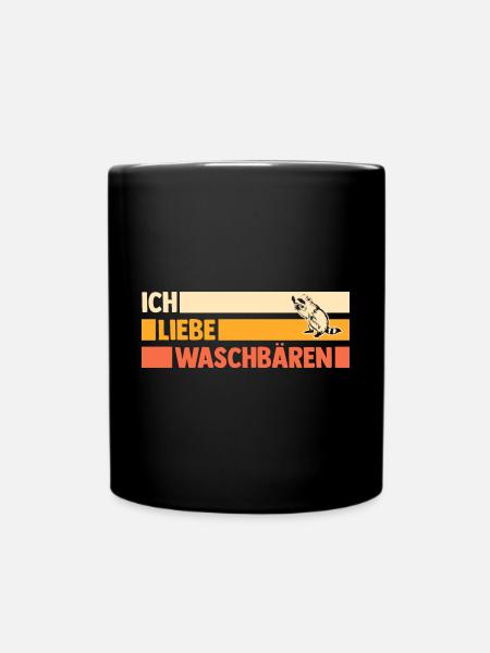 Waschbär - Tasse einfarbig - Schwarz