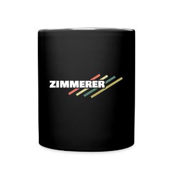 Zimmerer als Arbeitsplatz - Tasse einfarbig - Schwarz - Vorne