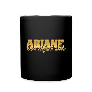 Ariane als Frau - Tasse einfarbig - Schwarz - Vorne