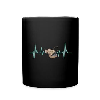 Poisson-grenouille Pêcheur en haute mer Pêcheur à la ligne - Mug uni - noir - Devant