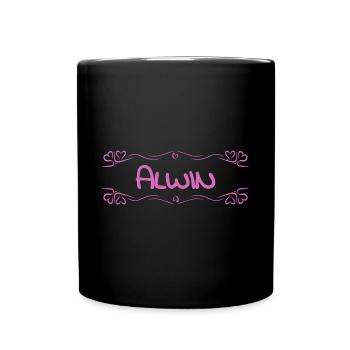 Alwin as a name - Full Colour Mug - black - Front