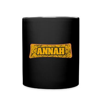 Geschenk für Annah - Tasse einfarbig - Schwarz - Vorne