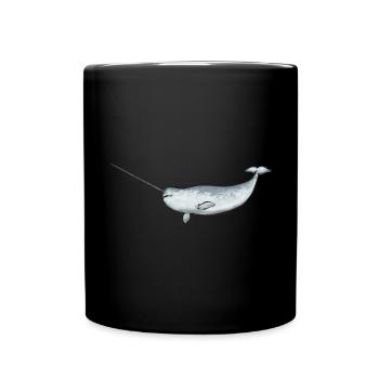 Narwhal Unicorn Whale - Full Colour Mug - black - Front