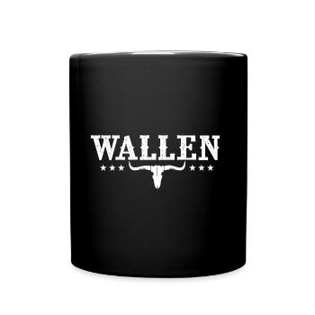 western country music Girl Bull Skull - Full Colour Mug - black - Front