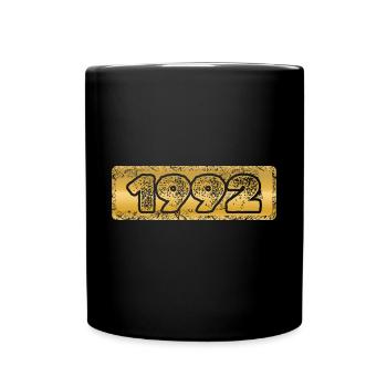 Jahreszahl 1992 - Tasse einfarbig - Schwarz - Vorne