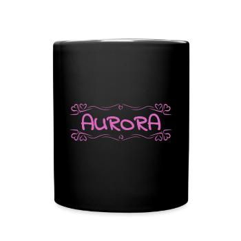 Name Aurora - Tasse einfarbig - Schwarz - Vorne