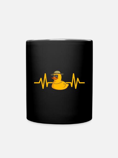 Quietscheentchen Quietscheente Gummiente - Tasse einfarbig - Schwarz