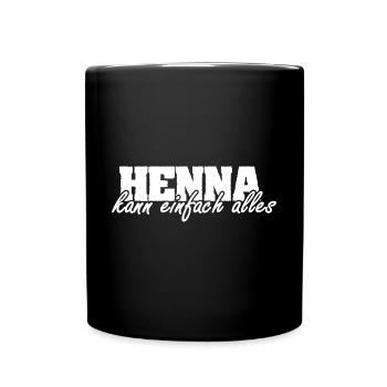 Geschenk für Henna - Tasse einfarbig - Schwarz - Vorne