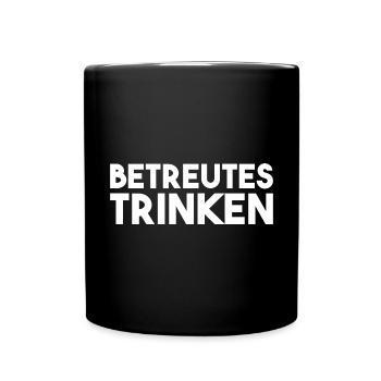 Betreutes Trinken - Tasse einfarbig - Schwarz - Vorne