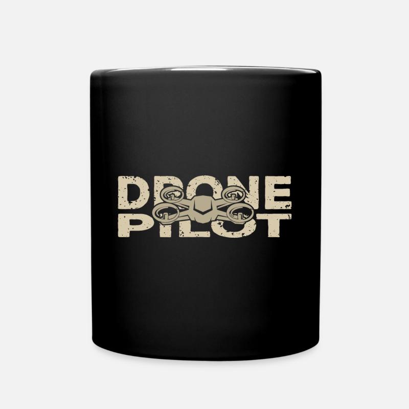 Drohne Drohnen Drone Quadrocopter Geburtstag - Tasse einfarbig - Schwarz