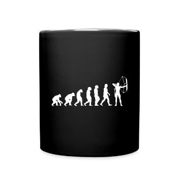 Bogenschießen Evolution der Menschen Sport - Tasse einfarbig - Schwarz - Vorne