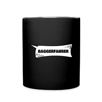 Speech bubble excavator driver - Full Colour Mug - black - Front