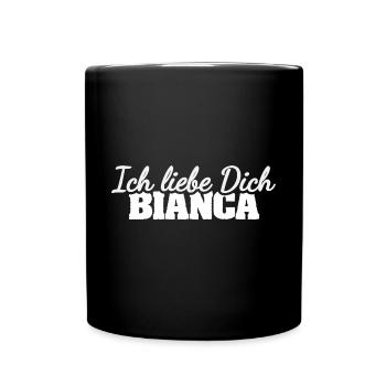 Liebe Bianca - Tasse einfarbig - Schwarz - Vorne