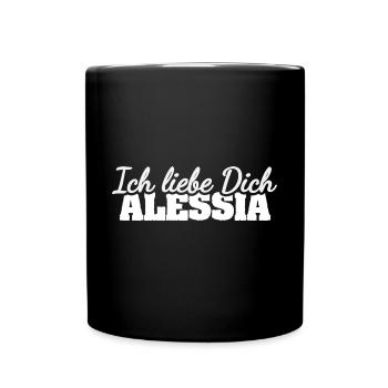 Geschenk für Alessia - Tasse einfarbig - Schwarz - Vorne