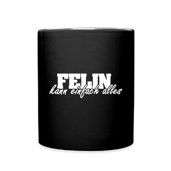 Frau Felin - Tasse einfarbig - Schwarz - Vorne
