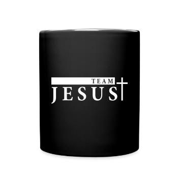 jesus team cross - Full Colour Mug - black - Front