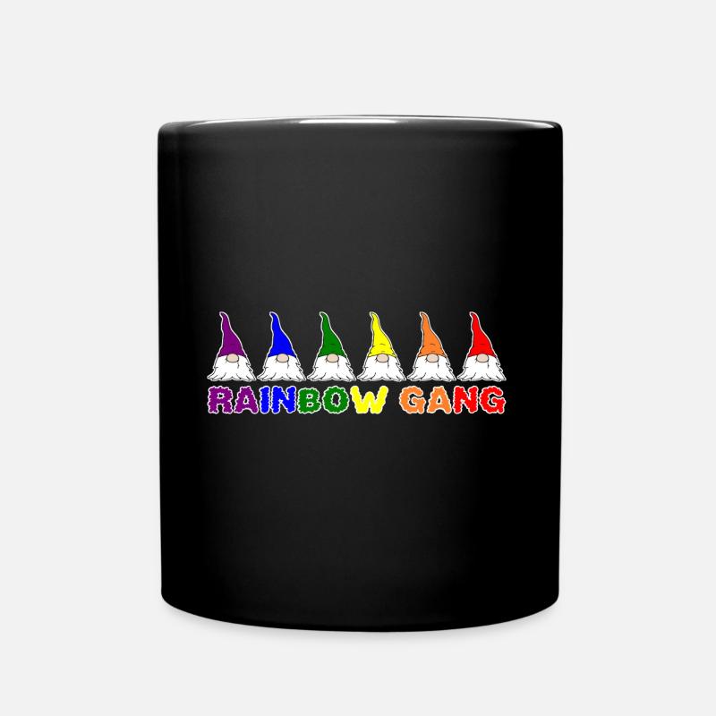 Imp dwarf rainbow gear funny cute - Full Colour Mug - black