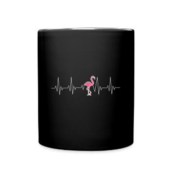FLAMINGO HEARTBEAT - Full Colour Mug - black - Front