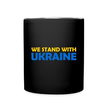 We stand with Ukraine - Full Colour Mug - black - Front
