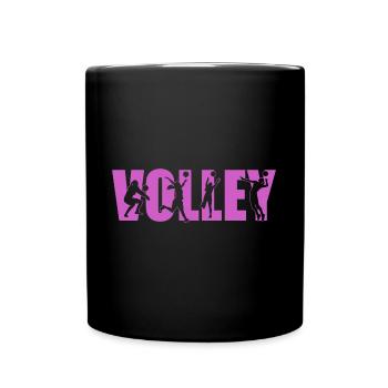 Beach Volley Frauen Volleyball Sport Geschenk - Tasse einfarbig - Schwarz - Vorne