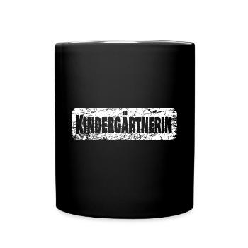 Von Beruf aus Kindergärtnerin - Tasse einfarbig - Schwarz - Vorne