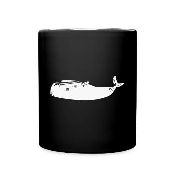 Baleine sur le dos - Mug uni - noir - Devant