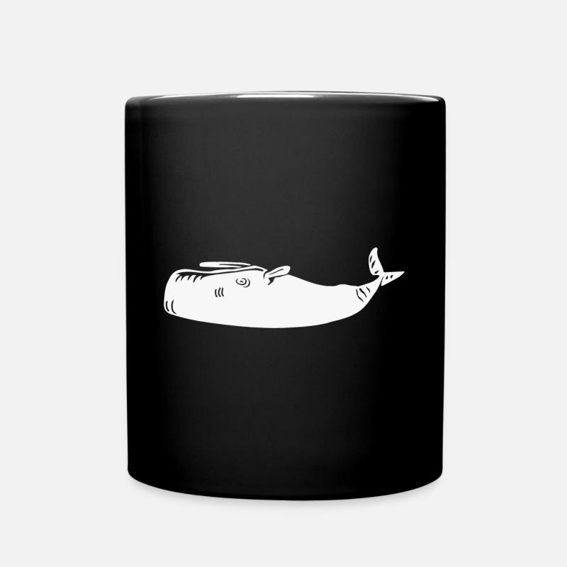Wal auf dem Rücken - Tasse einfarbig - Schwarz