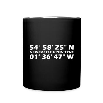 Newcastle upon Tyne coordinates - Full Colour Mug - black - Front