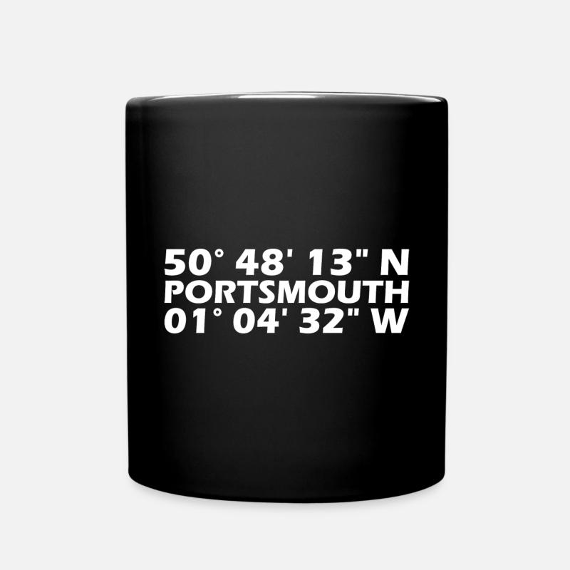 Portsmouth Coordinates - Full Colour Mug - black