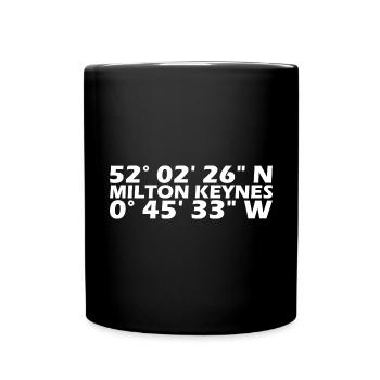 Milton Keynes Koordinaten - Tasse einfarbig - Schwarz - Vorne