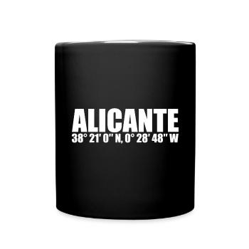 Alicante Koordinaten - Tasse einfarbig - Schwarz - Vorne