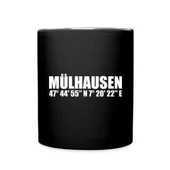 Coordonnées de Mulhouse - Mug uni - noir - Devant