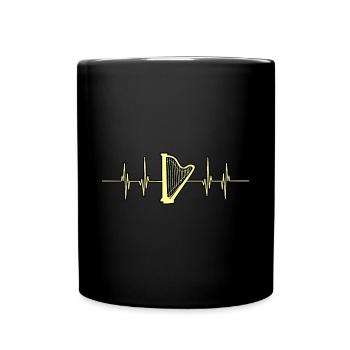 Harfe - Tasse einfarbig - Schwarz - Vorne