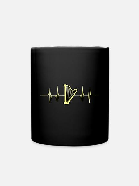 Harfe - Tasse einfarbig - Schwarz
