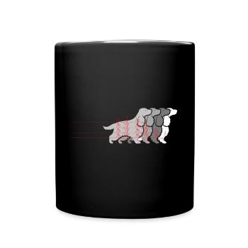 Cocker Spaniel Heartbeat Funny Dog Owners - Full Colour Mug - black - Front