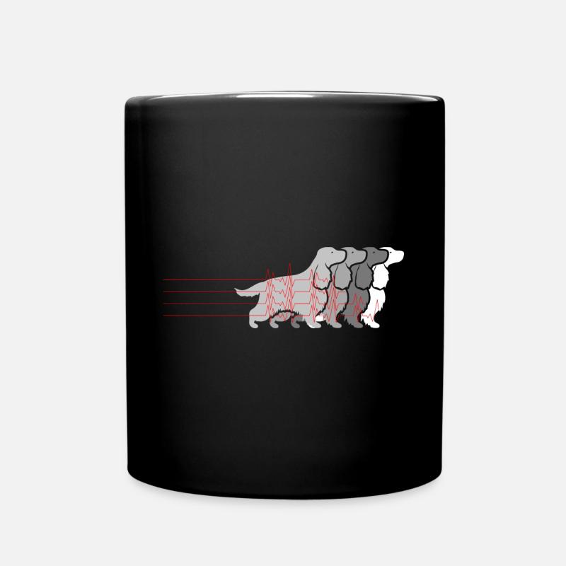 Cocker Spaniel Heartbeat Funny Dog Owners - Full Colour Mug - black