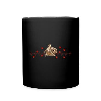 Zwergschnauzer Herzschlag Lustige Hundehalter - Tasse einfarbig - Schwarz - Vorne