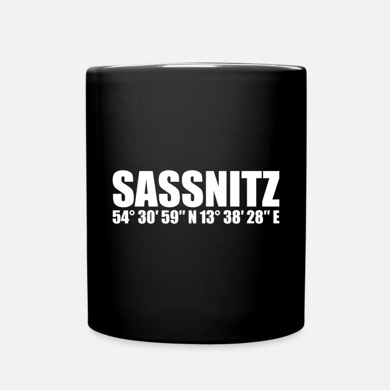 Sassnitz Koordinaten - Tasse einfarbig - Schwarz