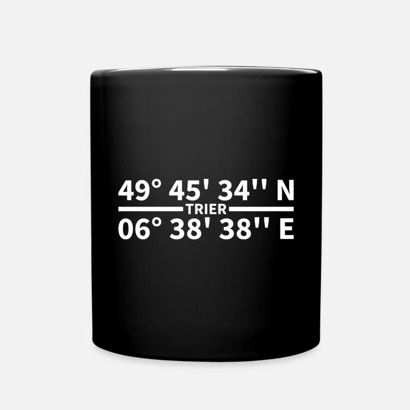 Trier Koordinaten - Tasse einfarbig - Schwarz