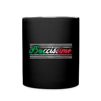 Bocce Ball Player Boules Bocce Boccissimo Pun - Tasse einfarbig - Schwarz - Vorne