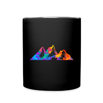 Montagnes Mountain Mountaineer Randonnée Splash Silhouette - Mug uni - noir - Devant