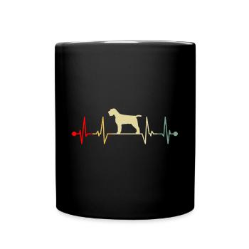 Griffon Korthals Pointing Hund Herzschlag Vintage - Tasse einfarbig - Schwarz - Vorne