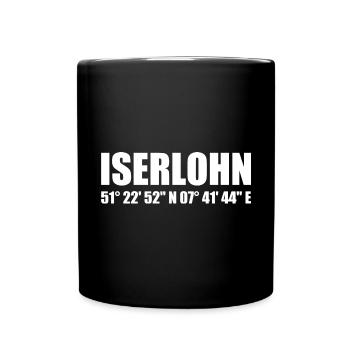 Iserlohn Koordinaten - Tasse einfarbig - Schwarz - Vorne