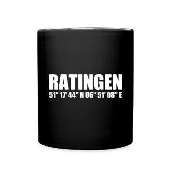 Ratingen Koordinaten - Tasse einfarbig - Schwarz - Vorne