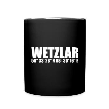 Wetzlar Koordinaten - Tasse einfarbig - Schwarz - Vorne