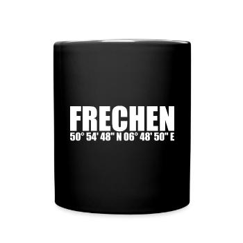 Frechen Koordinaten - Tasse einfarbig - Schwarz - Vorne