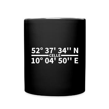 Celle Koordinaten - Tasse einfarbig - Schwarz - Vorne
